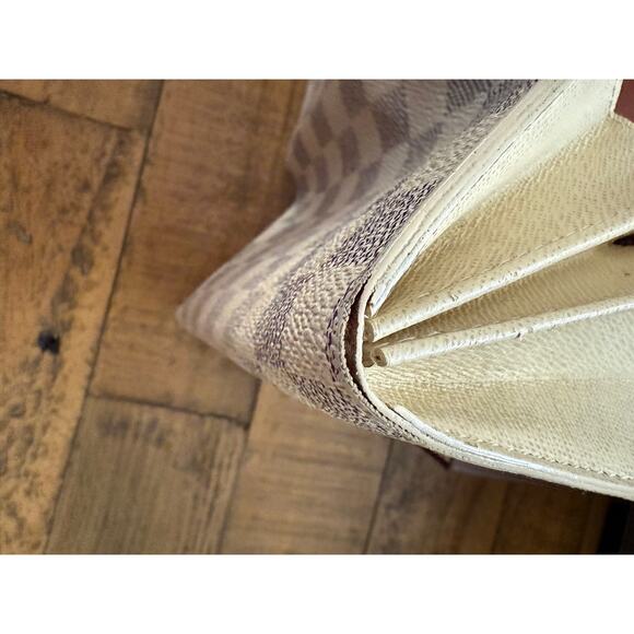 Louis Vuitton Sarah Wallet Womens Damier Azur Canvas Long French Purse France - Picture 11 of 16